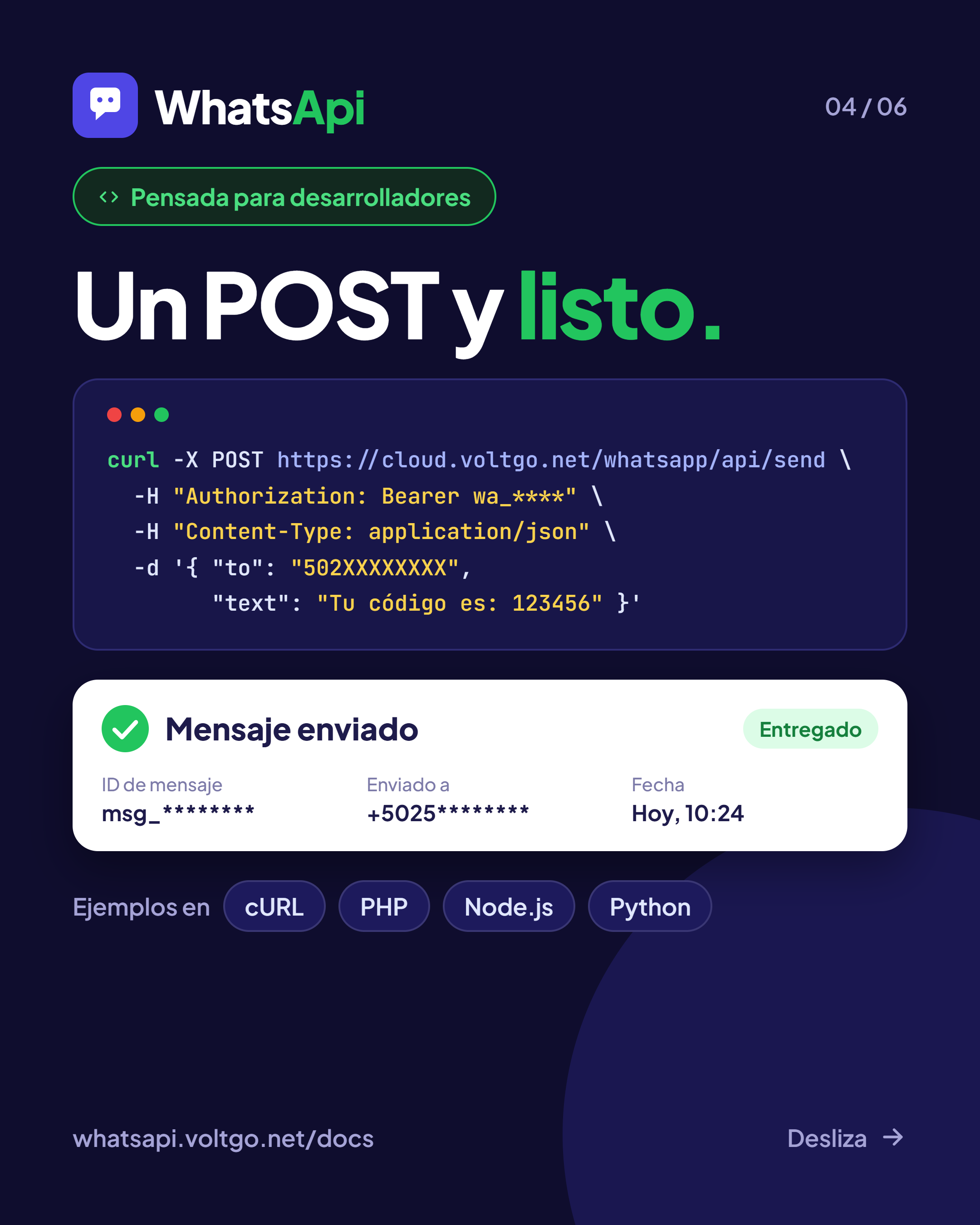 Un POST y listo: integrá WhatsApp a tu sistema con la API